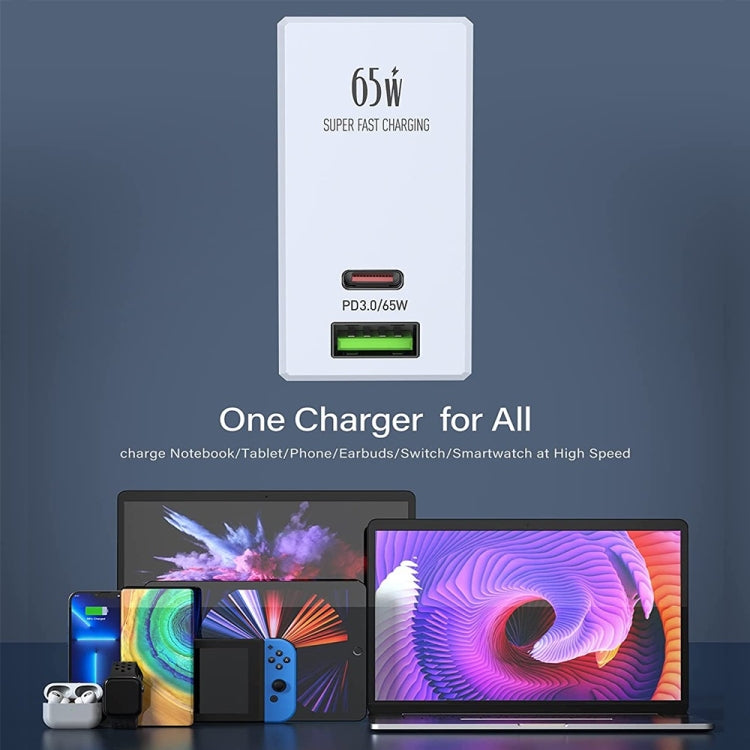 LDNIO A2620C 65W ユニバーサル電話・タブレット充電器 Type-C/USB-Cポート 急速充電器、65W EUプラグ、65W UKプラグ、65W USプラグ