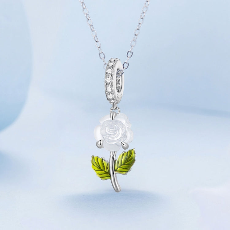 スターリングシルバー ジルコンローズ UVカラーチェンジビーズアクセサリー