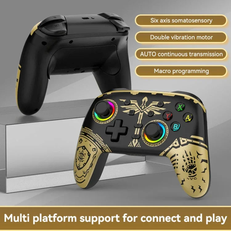 Nintendo Switch / Switch PRO用 ワイヤレスBluetooth 体感振動ゲームパッド, ブラックゴールド, ホワイトグリーン, ブラック, ホワイト