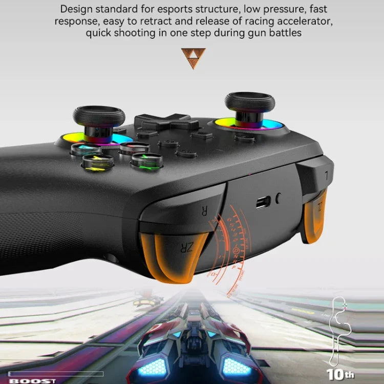 Nintendo Switch / Switch PRO用 ワイヤレスBluetooth 体感振動ゲームパッド, ブラックゴールド, ホワイトグリーン, ブラック, ホワイト
