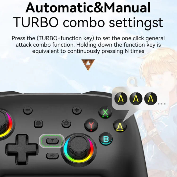 Nintendo Switch / Switch PRO用 ワイヤレスBluetooth 体感振動ゲームパッド, ブラックゴールド, ホワイトグリーン, ブラック, ホワイト
