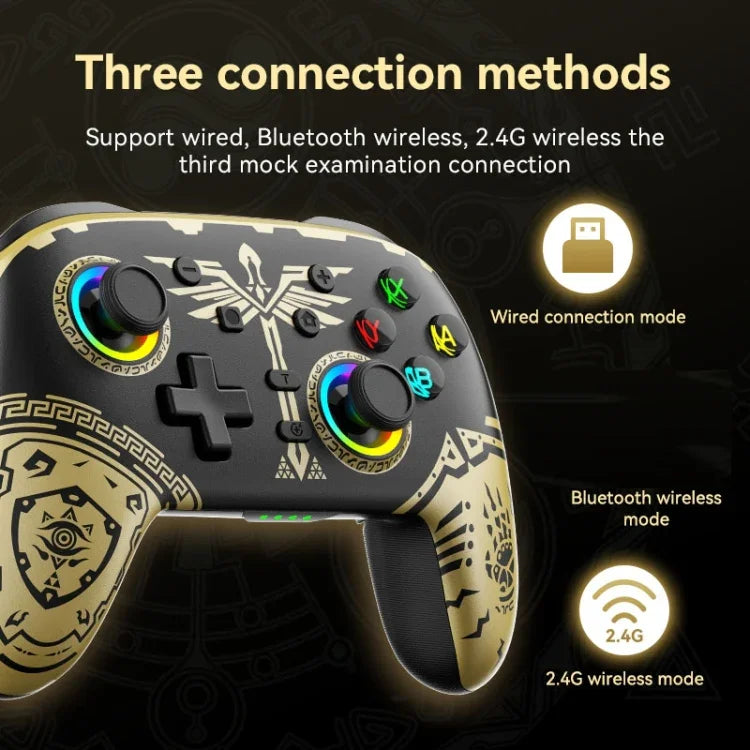 Nintendo Switch / Switch PRO用 ワイヤレスBluetooth 体感振動ゲームパッド, ブラックゴールド, ホワイトグリーン, ブラック, ホワイト
