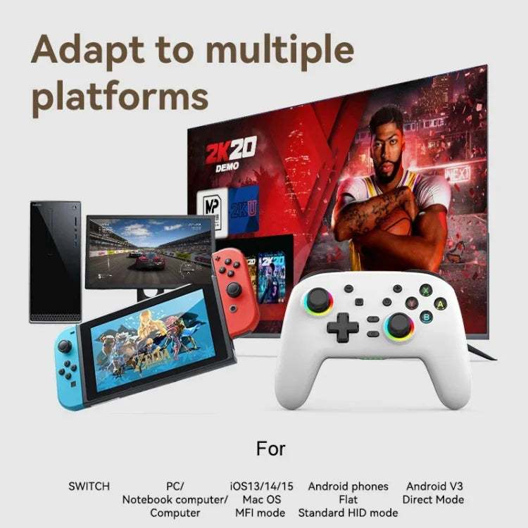 Nintendo Switch / Switch PRO用 ワイヤレスBluetooth 体感振動ゲームパッド, ブラックゴールド, ホワイトグリーン, ブラック, ホワイト