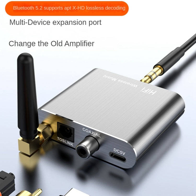 Bluetooth 5.2オーディオレシーバー 3.5MM AUX 同軸 光ファイバー APTX HD Bluetoothアダプター、D300