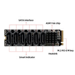M2 M-EKY PCIE3.0からSATA6G転送拡張カード 6ポートハードディスク拡張アダプターカード、6ポート