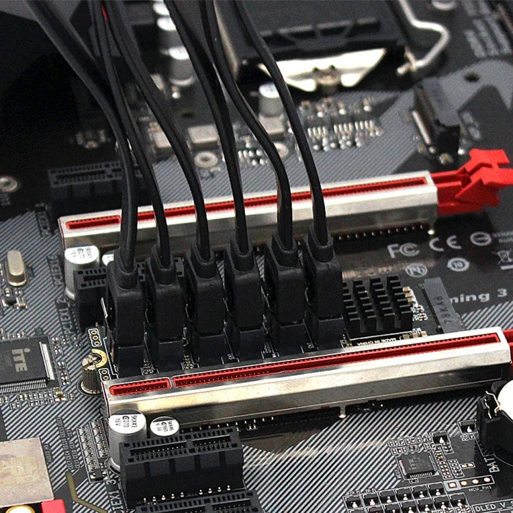 M2 M-EKY PCIE3.0からSATA6G転送拡張カード 6ポートハードディスク拡張アダプターカード、6ポート
