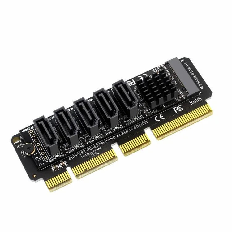 M.2NVME-PCIE X4 / X8 / X16 ローター SATA5 ポート転送カード JMB585 チップ