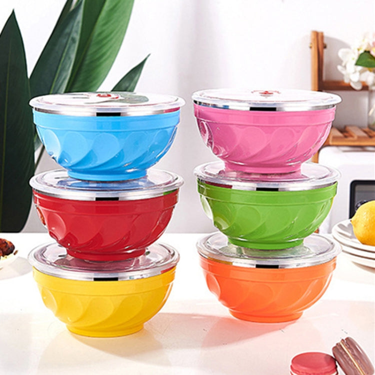 蓋付き二重層ステンレスボウル 子供用ディナー保温ご飯茶碗 6個セット 13cm、6個セット 15cm、6個セット 17cm
