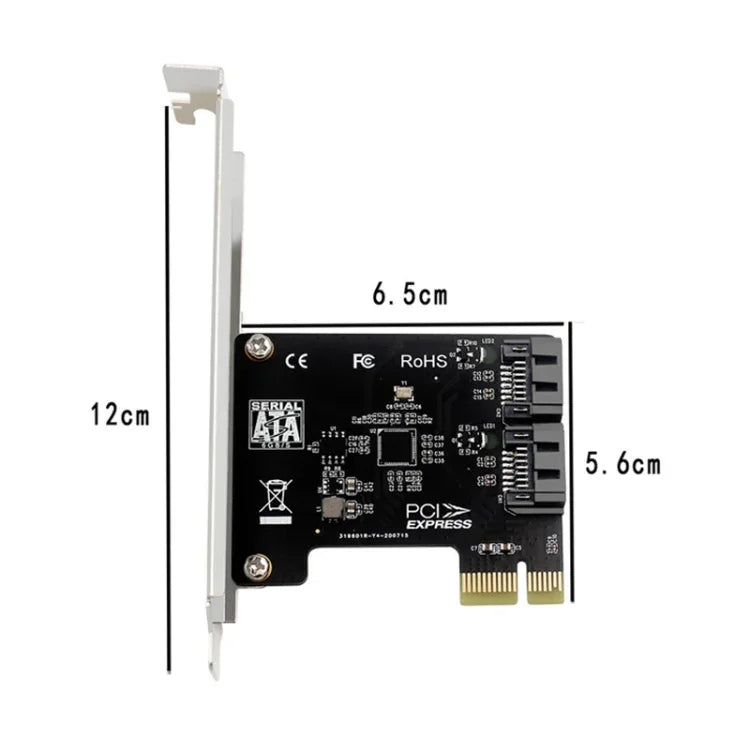 PCIE 2ポート SATA 3.0 拡張カード 6Gbps コンピュータデスクトップシャーシ変換カード