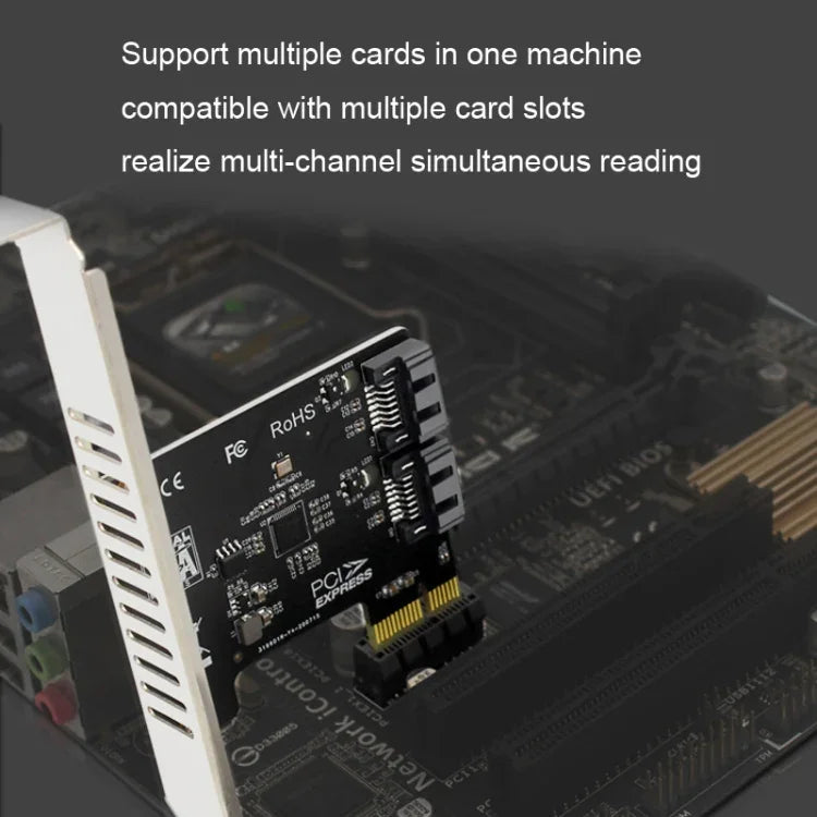 PCIE 2ポート SATA 3.0 拡張カード 6Gbps コンピュータデスクトップシャーシ変換カード