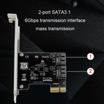 PCIE 2ポート SATA 3.0 拡張カード 6Gbps コンピュータデスクトップシャーシ変換カード