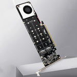 PCI-E X16 から M.2 Mキー NVME X4 SSD RAIDアレイ拡張アダプター 2242/2260/2280/22110対応、PH44Plus