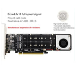 PCI-E X16 から M.2 Mキー NVME X4 SSD RAIDアレイ拡張アダプター 2242/2260/2280/22110対応、PH44Plus
