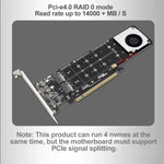 PCI-E X16 から M.2 Mキー NVME X4 SSD RAIDアレイ拡張アダプター 2242/2260/2280/22110対応、PH44Plus