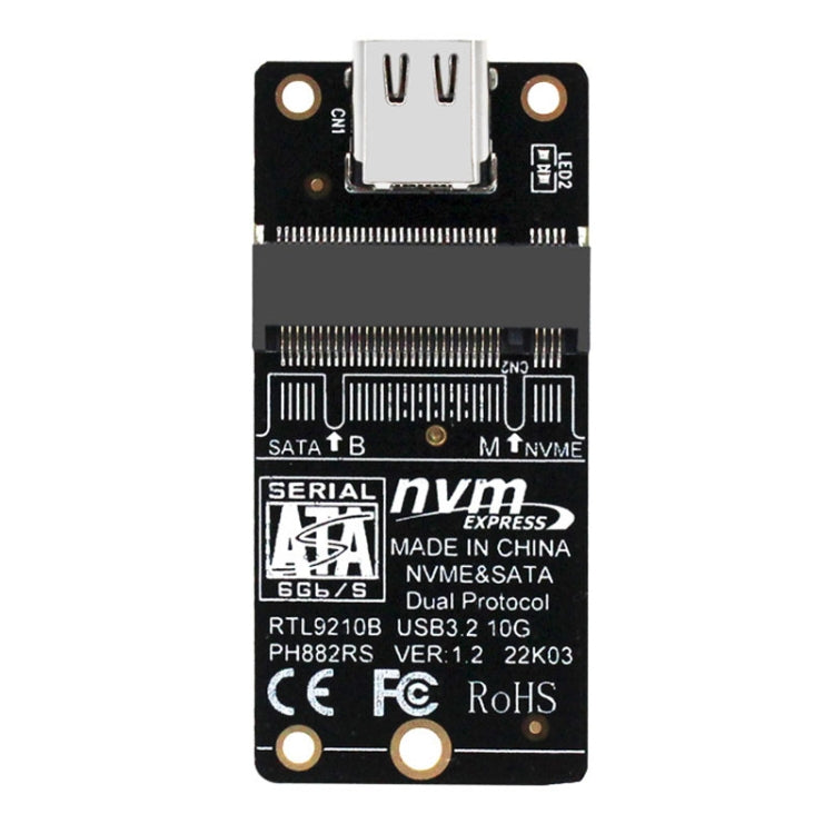 M.2 NVMEハードディスクボックス転送カード RTL9210Bチップ タイプ-C / USB-C USB3.1 Gen2 10Gbps