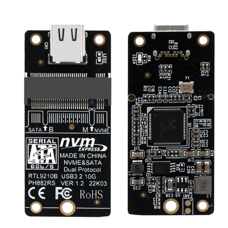 M.2 NVMEハードディスクボックス転送カード RTL9210Bチップ タイプ-C / USB-C USB3.1 Gen2 10Gbps