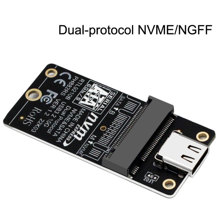 M.2 NVMEハードディスクボックス転送カード RTL9210Bチップ タイプ-C / USB-C USB3.1 Gen2 10Gbps