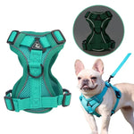 ペットベストハーネス＋牽引ロープセット 反射性通気性犬猫用ハーネス、S、M、L、XL