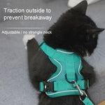 ペットベストハーネス＋牽引ロープセット 反射性通気性犬猫用ハーネス、S、M、L、XL