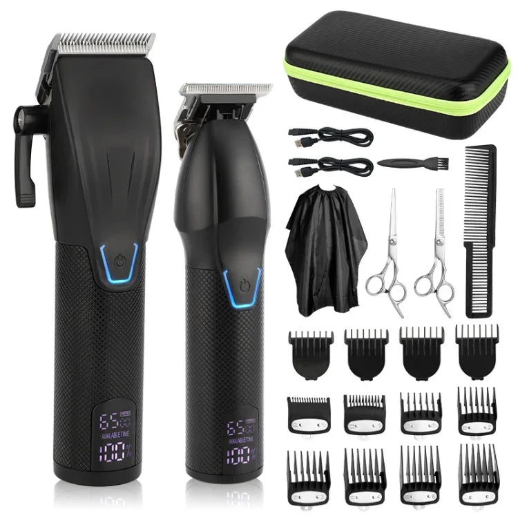 メンズ電動ヘアカットツールセット彫刻用電動クリッパー、LM-2027 2イン1（ブラック）、LM-2027 2イン1（ゴールド）