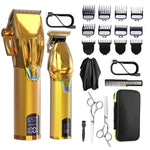 メンズ電動ヘアカットツールセット彫刻用電動クリッパー、LM-2027 2イン1（ブラック）、LM-2027 2イン1（ゴールド）
