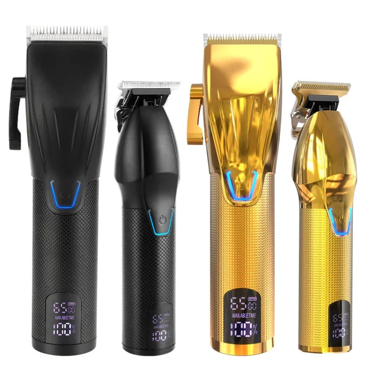 メンズ電動ヘアカットツールセット彫刻用電動クリッパー、LM-2027 2イン1（ブラック）、LM-2027 2イン1（ゴールド）