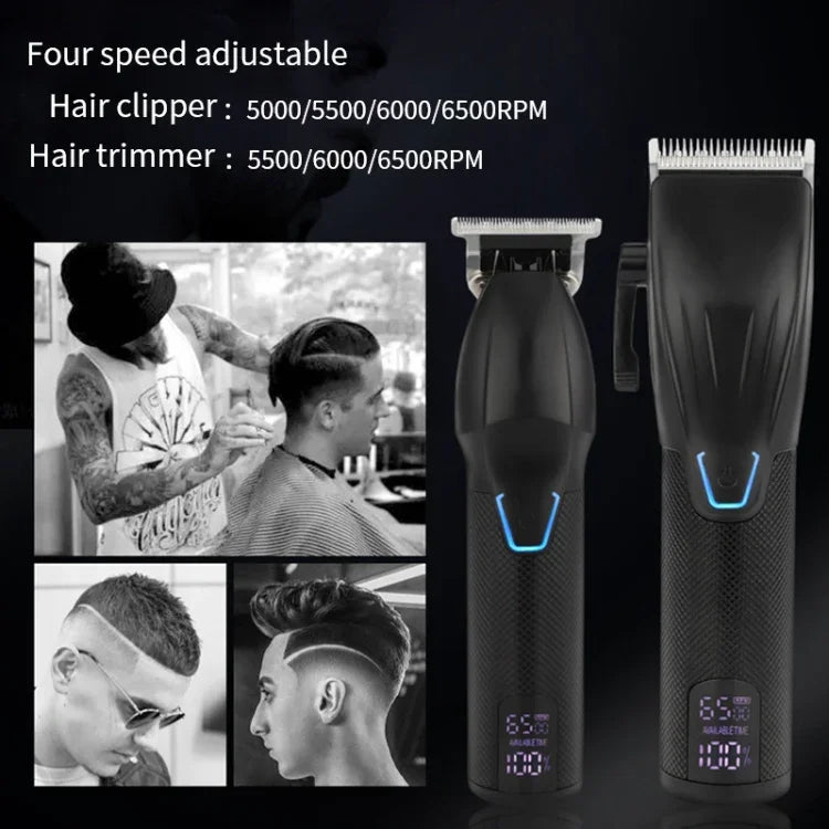 メンズ電動ヘアカットツールセット彫刻用電動クリッパー、LM-2027 2イン1（ブラック）、LM-2027 2イン1（ゴールド）