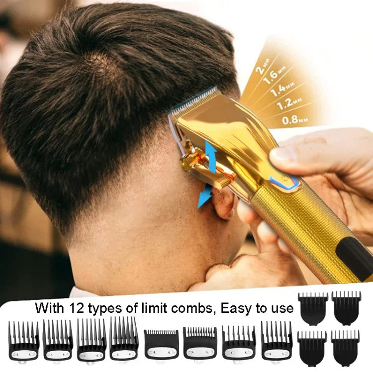メンズ電動ヘアカットツールセット彫刻用電動クリッパー、LM-2027 2イン1（ブラック）、LM-2027 2イン1（ゴールド）