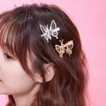 動くシミュレーションバタフライヘアピン シンプル前髪クリップ ヘアアクセサリー