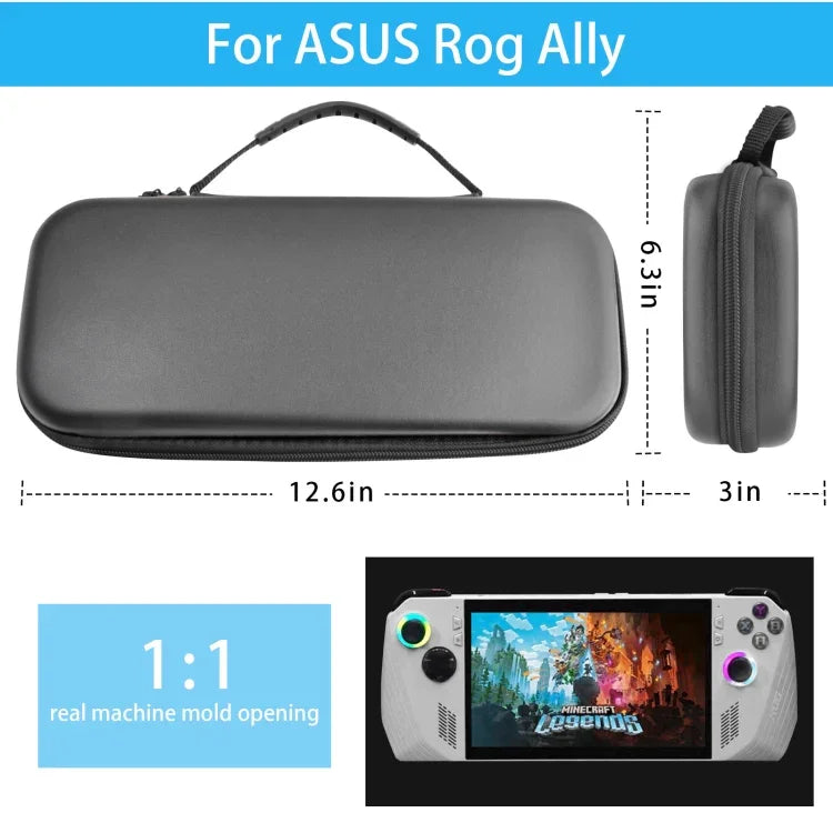 ASUS ROG Ally ゲームコンソール EVAレザー調ハンドバッグクラッチ保護バッグ、バッグ（ブラック）、バッグ（ホワイト）