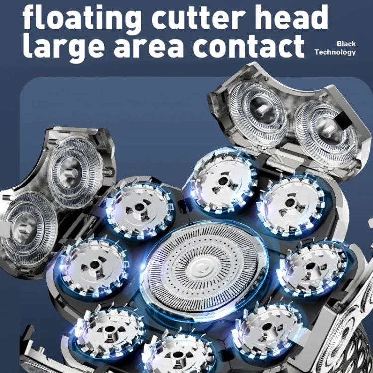 9枚刃多機能USBシェーバーフルボディ水洗いシェーバーメンズヘアボールド、6イン1