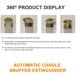 Automatic Candle Extinguisher Metal Candle Extinguishing Fire Clamp Candle Extinguisory Cover, Automatic Candle Extinguisher Gold, Automatic Candle Extinguisher Silver
