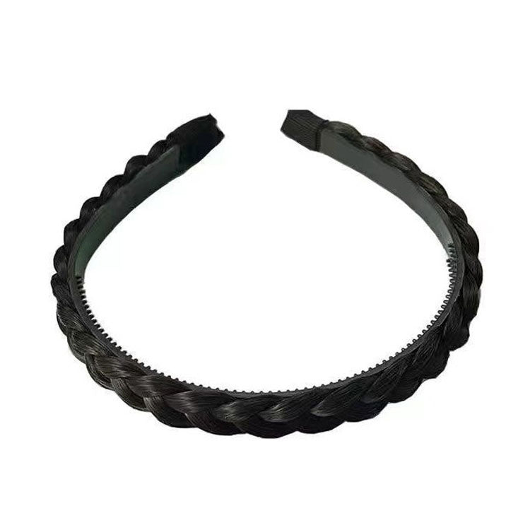 幅広つばねじり編みフープ ウィッグ滑り止めヘアアクセサリー 1cm-ナチュラルブラック、1cm-ライトブラウン、1.5cm-ナチュラルブラック、1.5cm-ライトブラウン、1.5cm-ディープブラウン、1.8cm-ナチュラルブラック、1.8cm-ディープブラウン、1.8cm-ダブルナチュラルブラック、1.8cm-ダブルライトブラウン