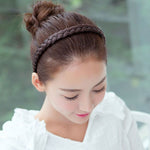 幅広つばねじり編みフープ ウィッグ滑り止めヘアアクセサリー 1cm-ナチュラルブラック、1cm-ライトブラウン、1.5cm-ナチュラルブラック、1.5cm-ライトブラウン、1.5cm-ディープブラウン、1.8cm-ナチュラルブラック、1.8cm-ディープブラウン、1.8cm-ダブルナチュラルブラック、1.8cm-ダブルライトブラウン