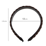幅広つばねじり編みフープ ウィッグ滑り止めヘアアクセサリー 1cm-ナチュラルブラック、1cm-ライトブラウン、1.5cm-ナチュラルブラック、1.5cm-ライトブラウン、1.5cm-ディープブラウン、1.8cm-ナチュラルブラック、1.8cm-ディープブラウン、1.8cm-ダブルナチュラルブラック、1.8cm-ダブルライトブラウン