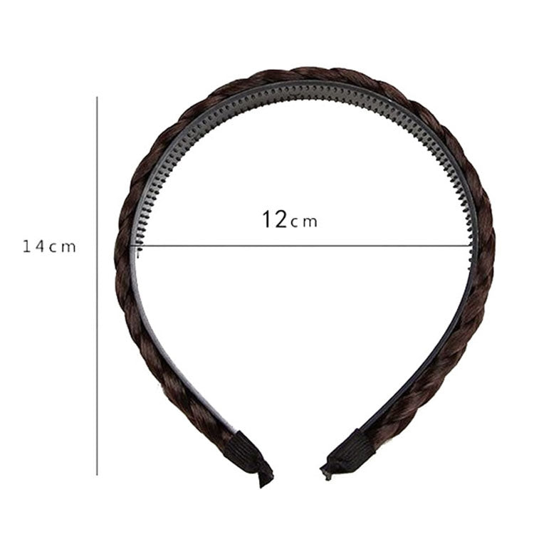 幅広つばねじり編みフープ ウィッグ滑り止めヘアアクセサリー 1cm-ナチュラルブラック、1cm-ライトブラウン、1.5cm-ナチュラルブラック、1.5cm-ライトブラウン、1.5cm-ディープブラウン、1.8cm-ナチュラルブラック、1.8cm-ディープブラウン、1.8cm-ダブルナチュラルブラック、1.8cm-ダブルライトブラウン