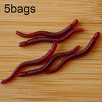 3.5cm Fishy Red Earthworm Fake Bait Luminous Fish Lure, 5bags 20pcs/bag, 5bags 50pcs/bag, 5bags 100pcs/bag, 5bags 200pcs/bag