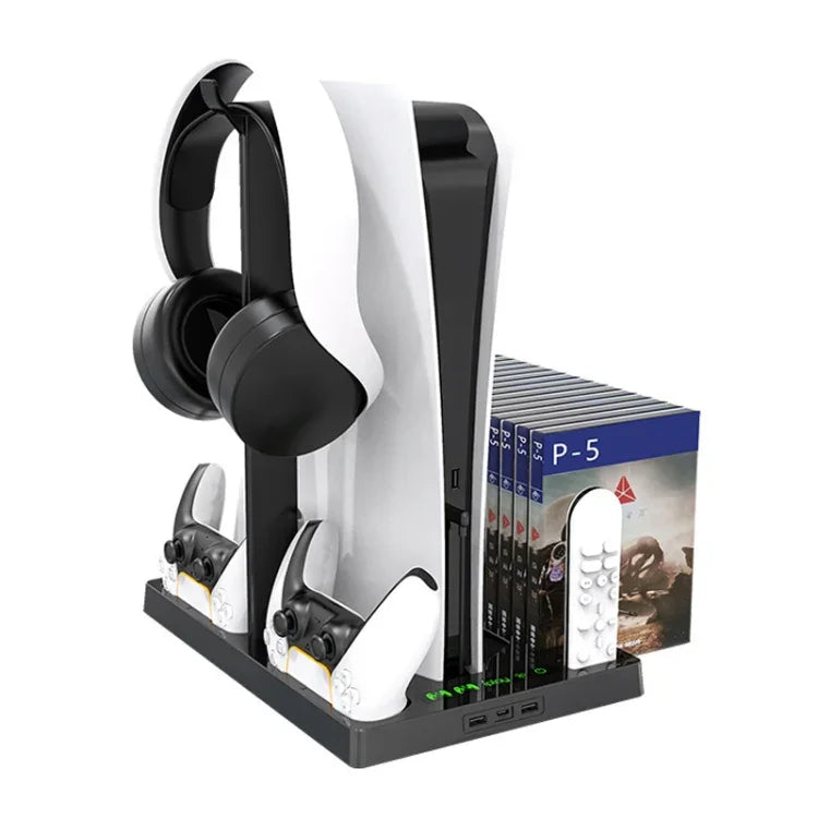 iplay PS5ゲームコンソール用冷却ファンベース充電スタンド ディスクホルダー付き、HBP-271