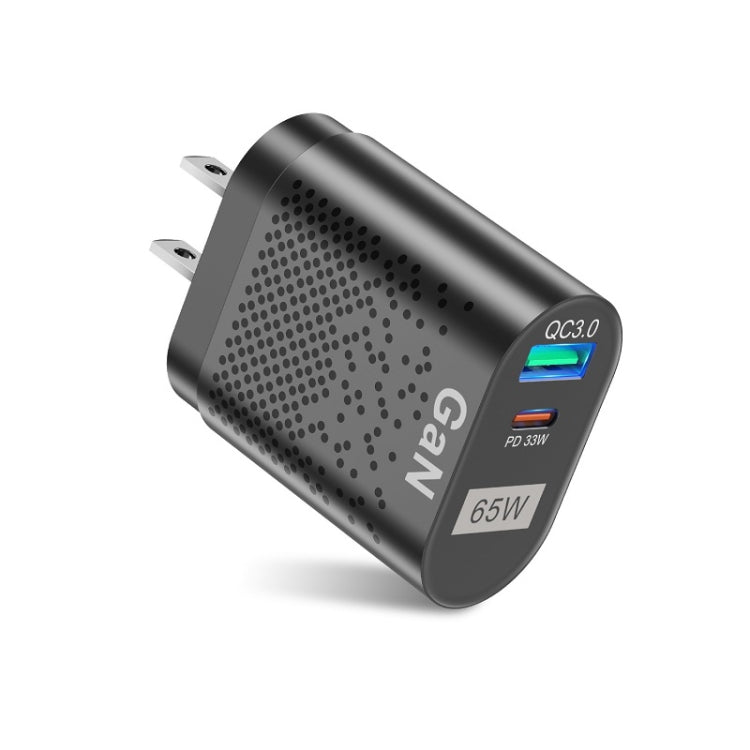 65W GaN モバイルフォン充電器 PD急速充電 コンピューターアダプター ブラック EUプラグ、ブラック UKプラグ、ブラック USプラグ、ブラック AUプラグ、ブラック KRプラグ、ホワイト EUプラグ、ホワイト UKプラグ、ホワイト USプラグ、ホワイト AUプラグ、ホワイト KRプラグ