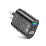 65W GaN モバイルフォン充電器 PD急速充電 コンピューターアダプター ブラック EUプラグ、ブラック UKプラグ、ブラック USプラグ、ブラック AUプラグ、ブラック KRプラグ、ホワイト EUプラグ、ホワイト UKプラグ、ホワイト USプラグ、ホワイト AUプラグ、ホワイト KRプラグ