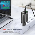 65W GaN モバイルフォン充電器 PD急速充電 コンピューターアダプター ブラック EUプラグ、ブラック UKプラグ、ブラック USプラグ、ブラック AUプラグ、ブラック KRプラグ、ホワイト EUプラグ、ホワイト UKプラグ、ホワイト USプラグ、ホワイト AUプラグ、ホワイト KRプラグ