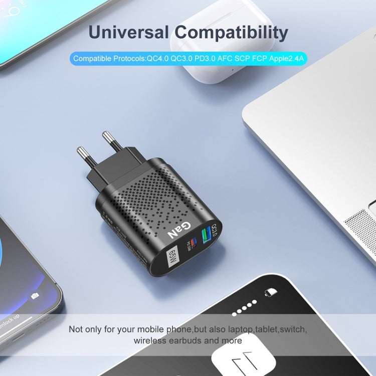 65W GaN モバイルフォン充電器 PD急速充電 コンピューターアダプター ブラック EUプラグ、ブラック UKプラグ、ブラック USプラグ、ブラック AUプラグ、ブラック KRプラグ、ホワイト EUプラグ、ホワイト UKプラグ、ホワイト USプラグ、ホワイト AUプラグ、ホワイト KRプラグ
