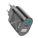 65W GAN PD + QC3.0 急速充電器 スマホ ノートパソコン ユニバーサル充電器 ヘッド EUプラグ ブラック、UKプラグ ブラック、USプラグ ブラック、AUプラグ ブラック、EUプラグ ホワイト、UKプラグ ホワイト、USプラグ ホワイト、AUプラグ ホワイト