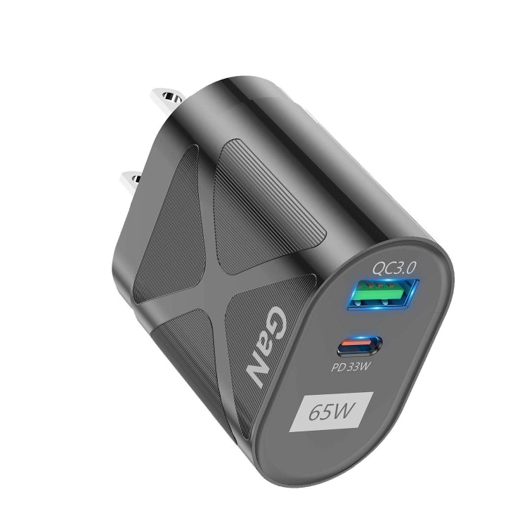 65W GAN PD + QC3.0 急速充電器 スマホ ノートパソコン ユニバーサル充電器 ヘッド EUプラグ ブラック、UKプラグ ブラック、USプラグ ブラック、AUプラグ ブラック、EUプラグ ホワイト、UKプラグ ホワイト、USプラグ ホワイト、AUプラグ ホワイト