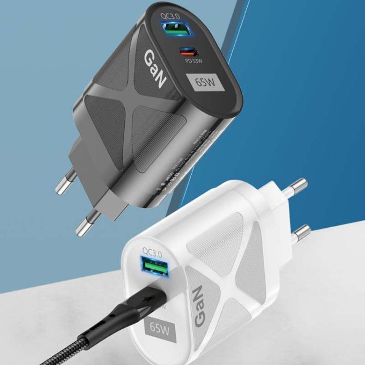 65W GAN PD + QC3.0 急速充電器 スマホ ノートパソコン ユニバーサル充電器 ヘッド EUプラグ ブラック、UKプラグ ブラック、USプラグ ブラック、AUプラグ ブラック、EUプラグ ホワイト、UKプラグ ホワイト、USプラグ ホワイト、AUプラグ ホワイト