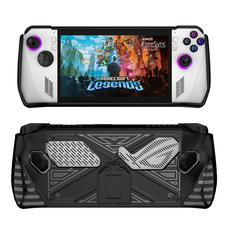 Asus ROG Allyゲームコンソール用TPUソフトカバー ホルダーブラケット付き、TPUブラック、TPUホワイト