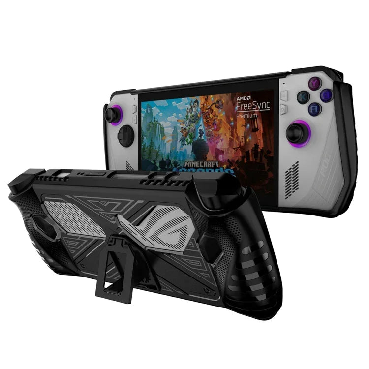 Asus ROG Allyゲームコンソール用TPUソフトカバー ホルダーブラケット付き、TPUブラック、TPUホワイト