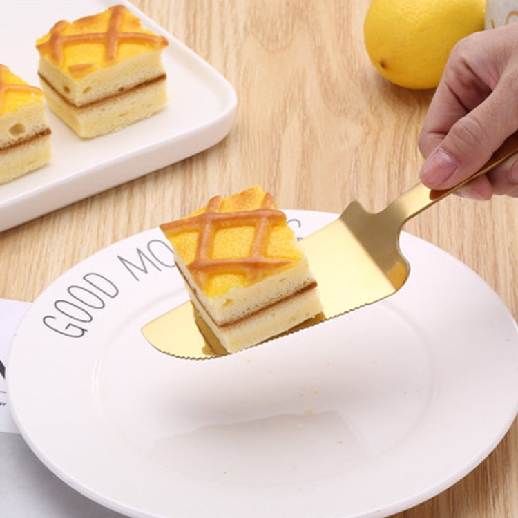 ステンレス製ケーキ・月餅用ナイフ・フォーク デザートケーキ焼き道具 14点セット ゴールド
