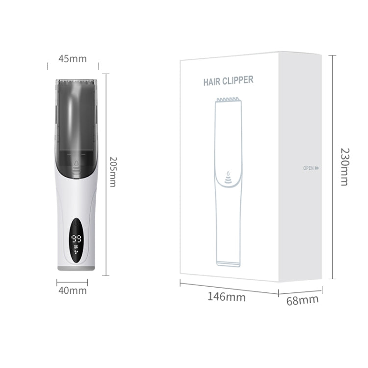電動防水理髪用子供用低騒音充電式プッシュクリッパー 吸引アップグレード版 ホワイト