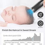 電動防水理髪用子供用低騒音充電式プッシュクリッパー 吸引アップグレード版 ホワイト